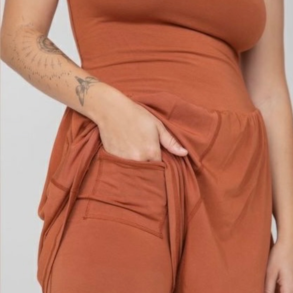 Imbodhi Lila Shorts Yoga Activewear Romper - Clay Xs — image 4 of 8